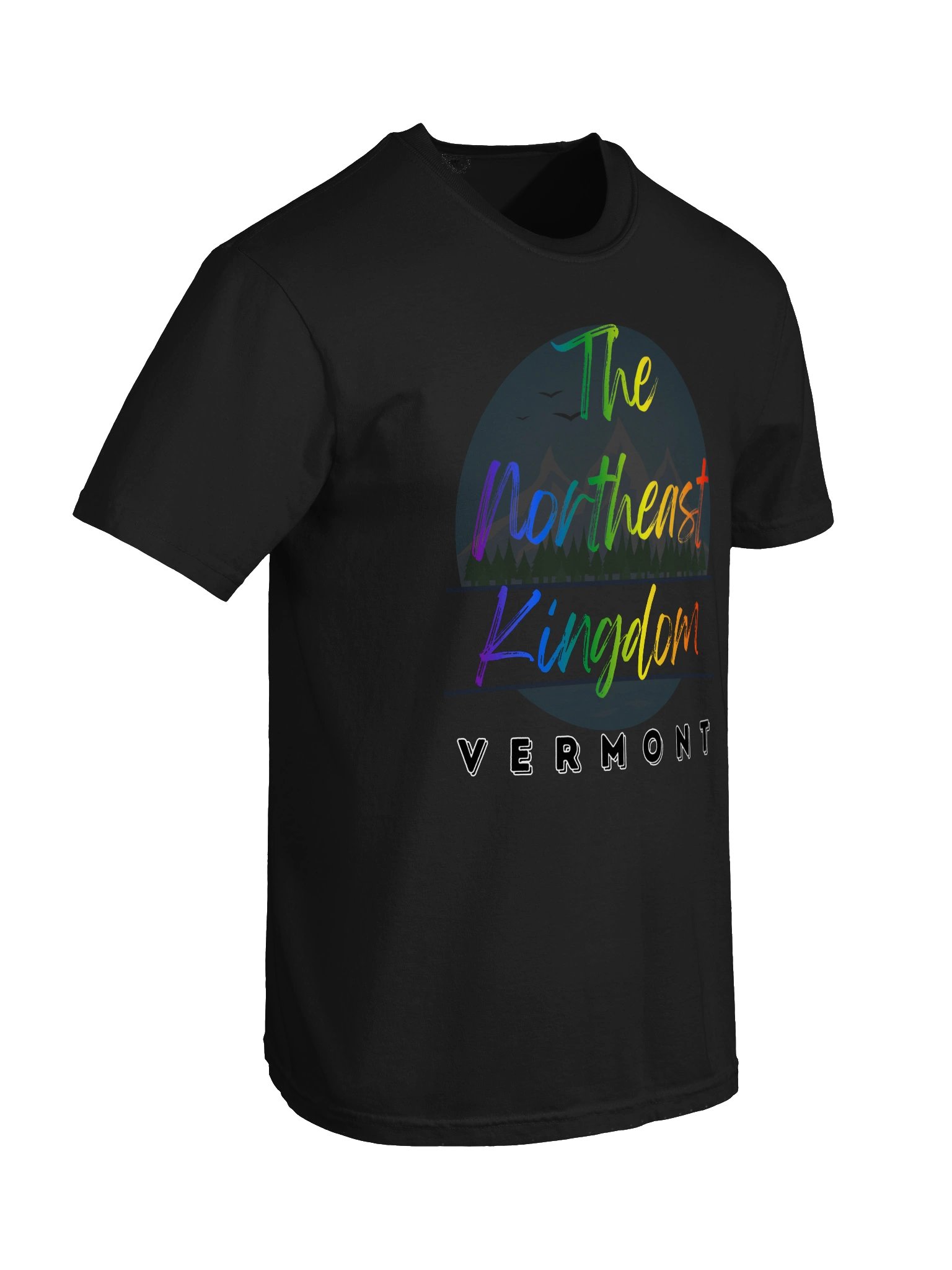 Northeast Kingdom Vermont Pride - Colorful LGBTQ+ Mountain Landscape Illustration Tee product image (5)
