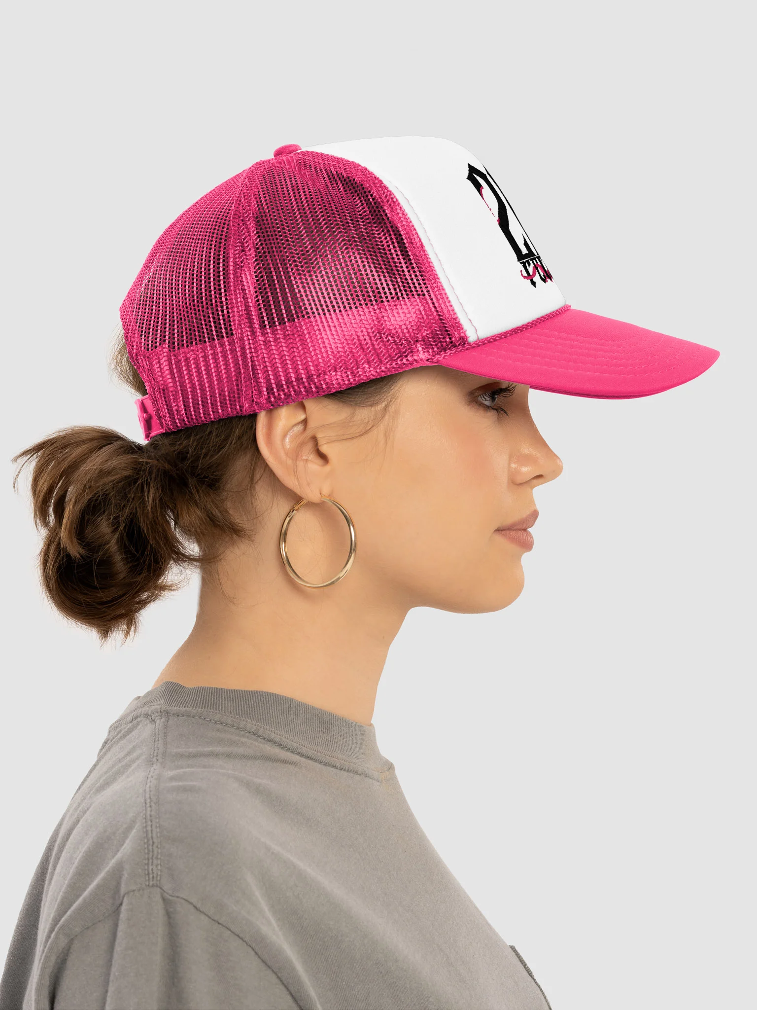 KEVBO "202 Records" Flamingo Pink + White FOAM Trucker hat product image (8)