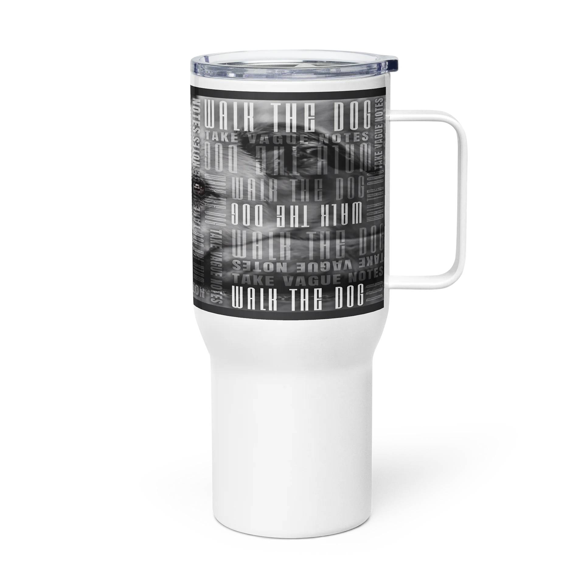 Walk the Dog True Crime Text Overlay Travel Mug product image (5)