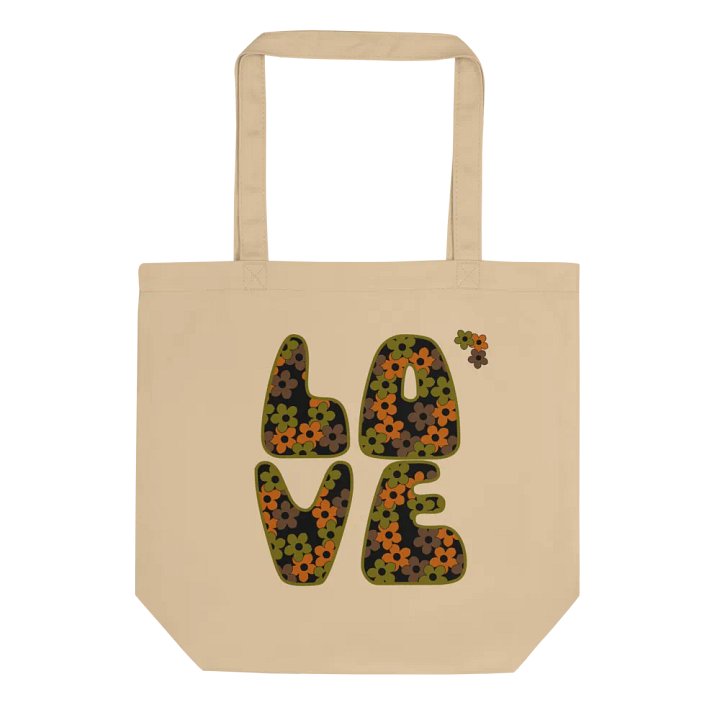 Retro Coloured LOVE Text Eco-Friendly Tote Bag product image (1)