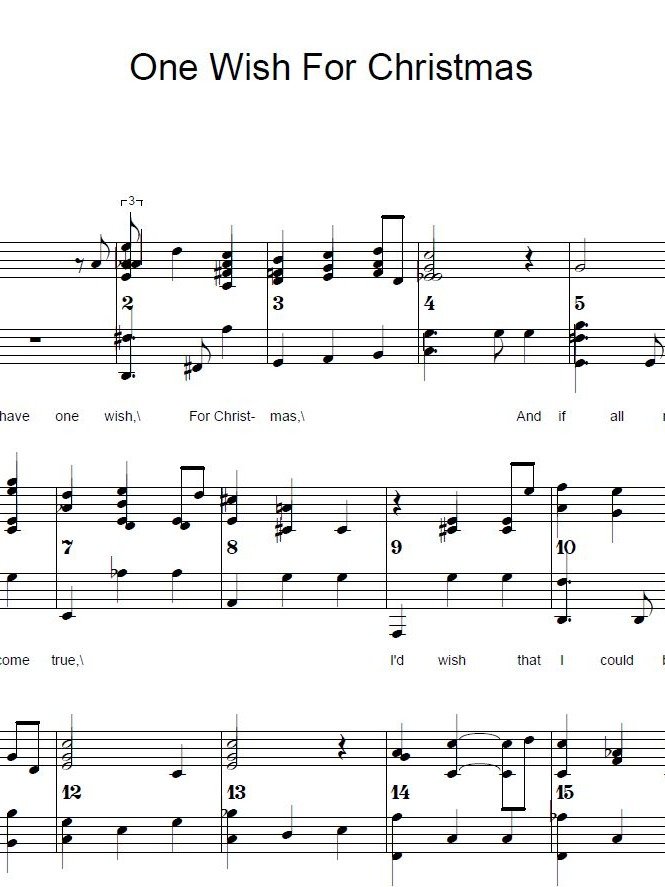 One Wish For Christmas - Christmas - Piano sheet music product image (1)