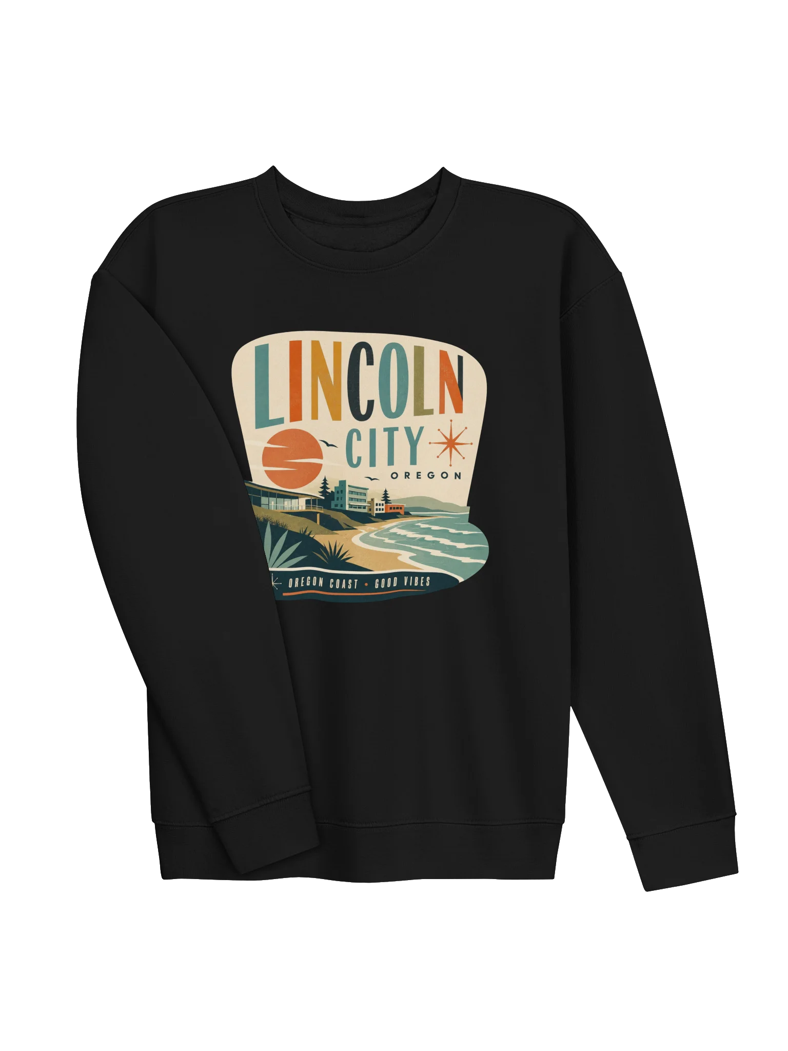 Lincoln City Oregon Coast Retro Crewneck product image (25)