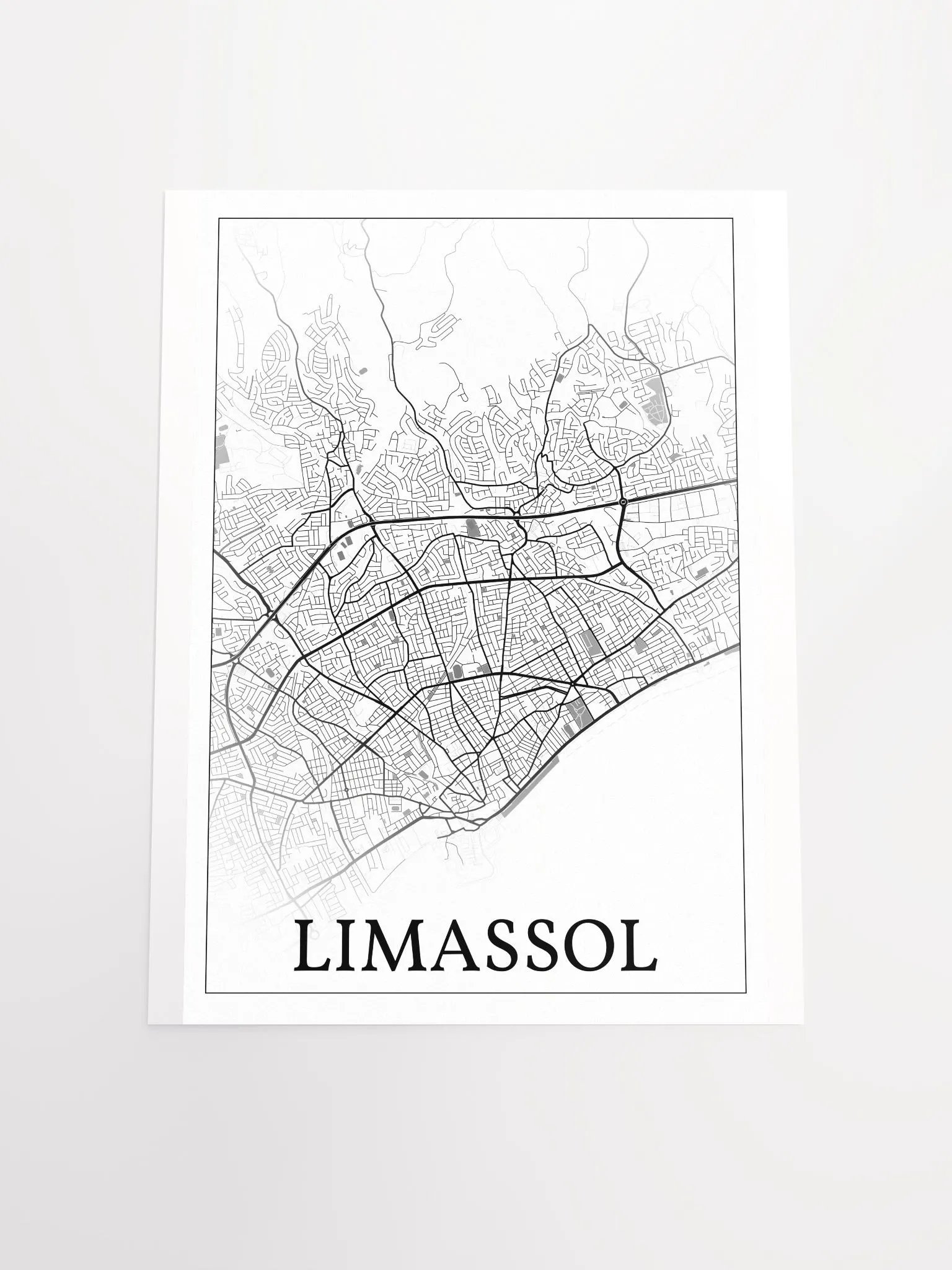 Limassol, Cyprus, city map print product image (19)