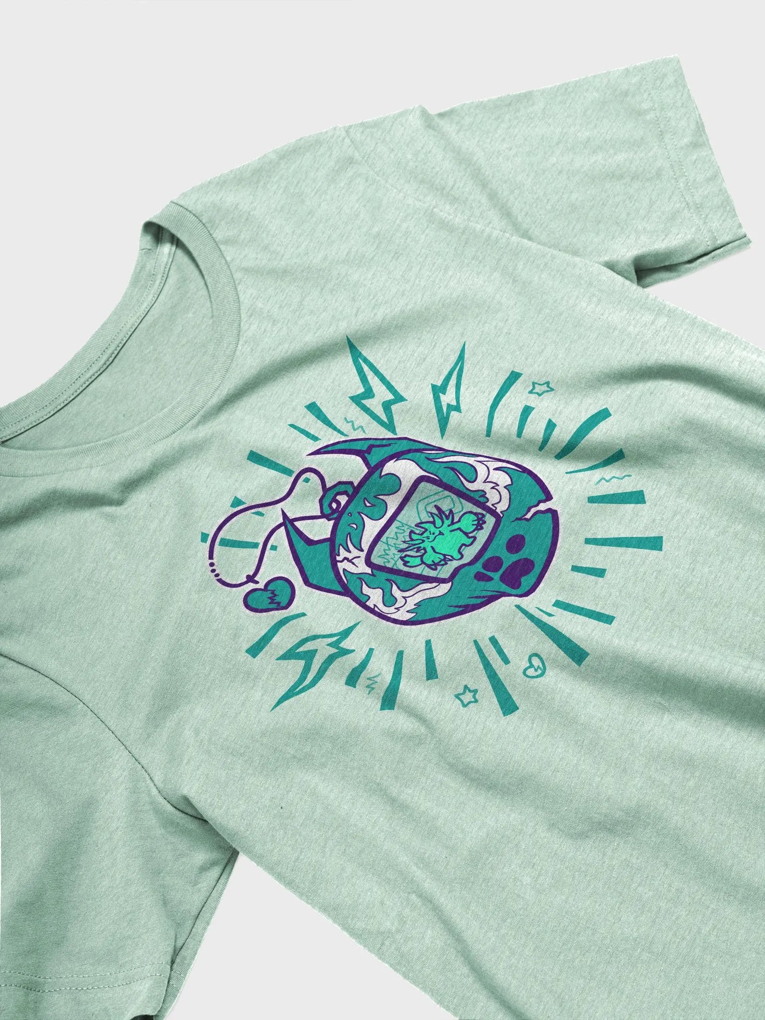 Heartbreaker Virtual Meow // T-Shirt - Teal Light Mode product image (3)