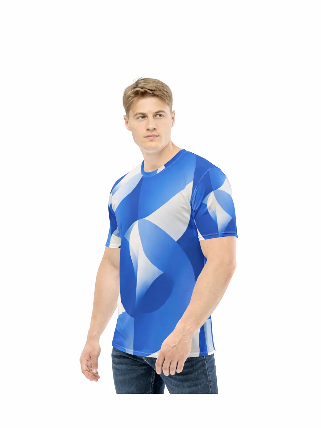 Blue Geometric Movement All-Over T-Shirt product image (3)