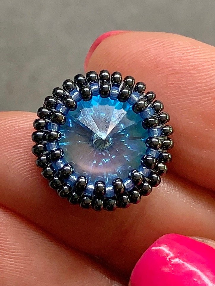 Beading Pattern - 14mm Rivoli Square Stitch Bezel product image (1)