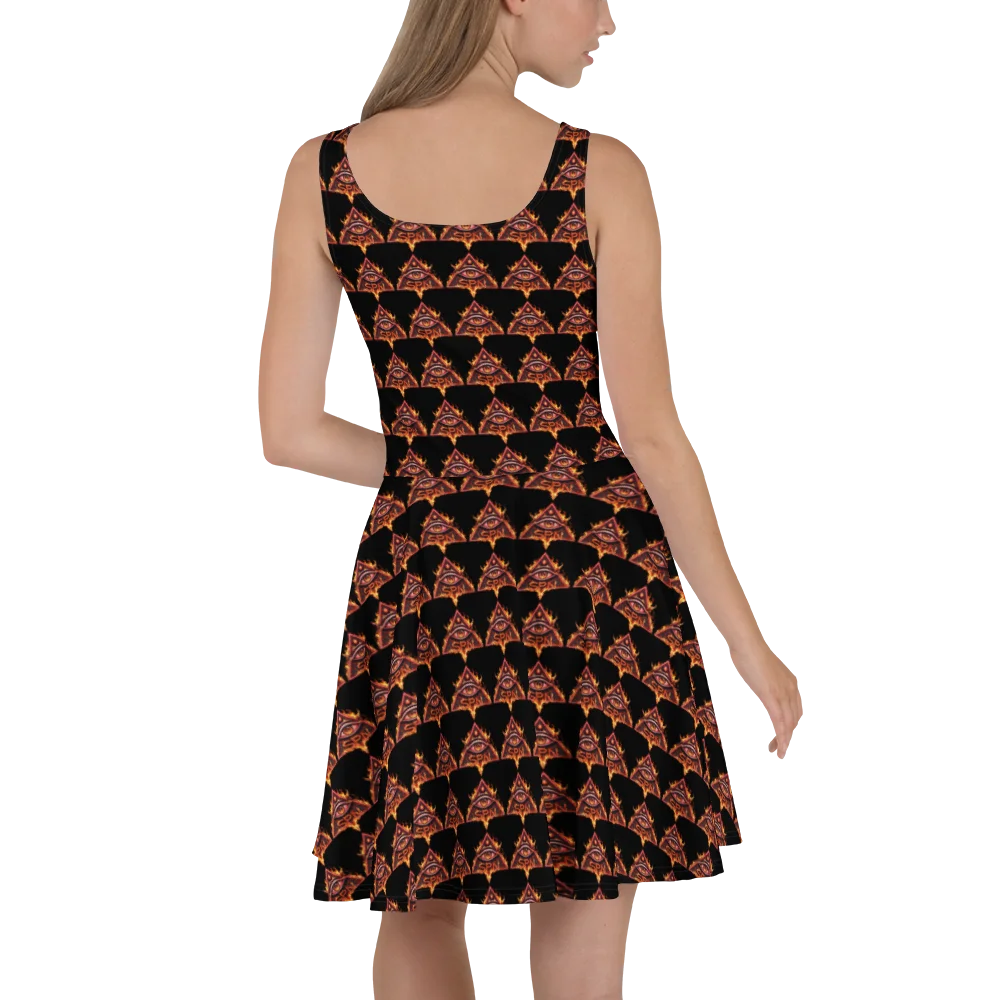 Flaming Eye All-Over Skater Dress product image (4)