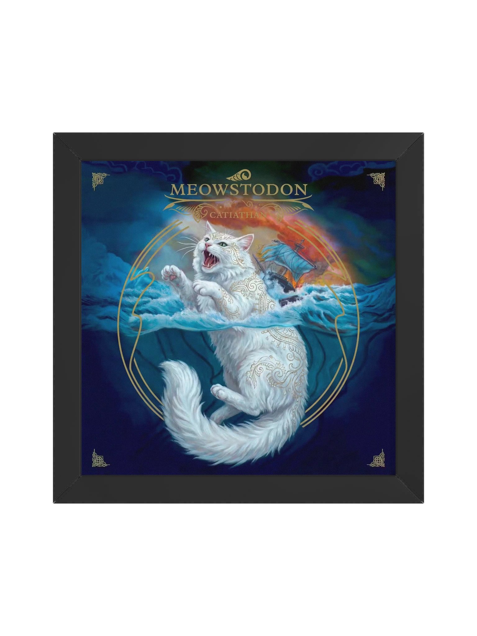 MEOWSTODON CATIATHAN FRAMED POSTER product image (1)