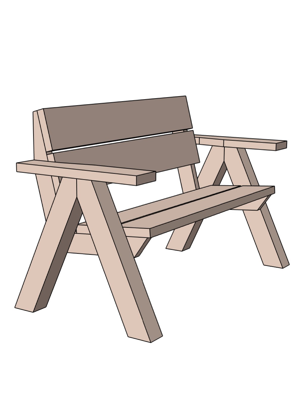 Outdoor Bench Plans - 4x4 A Frame product image (1)