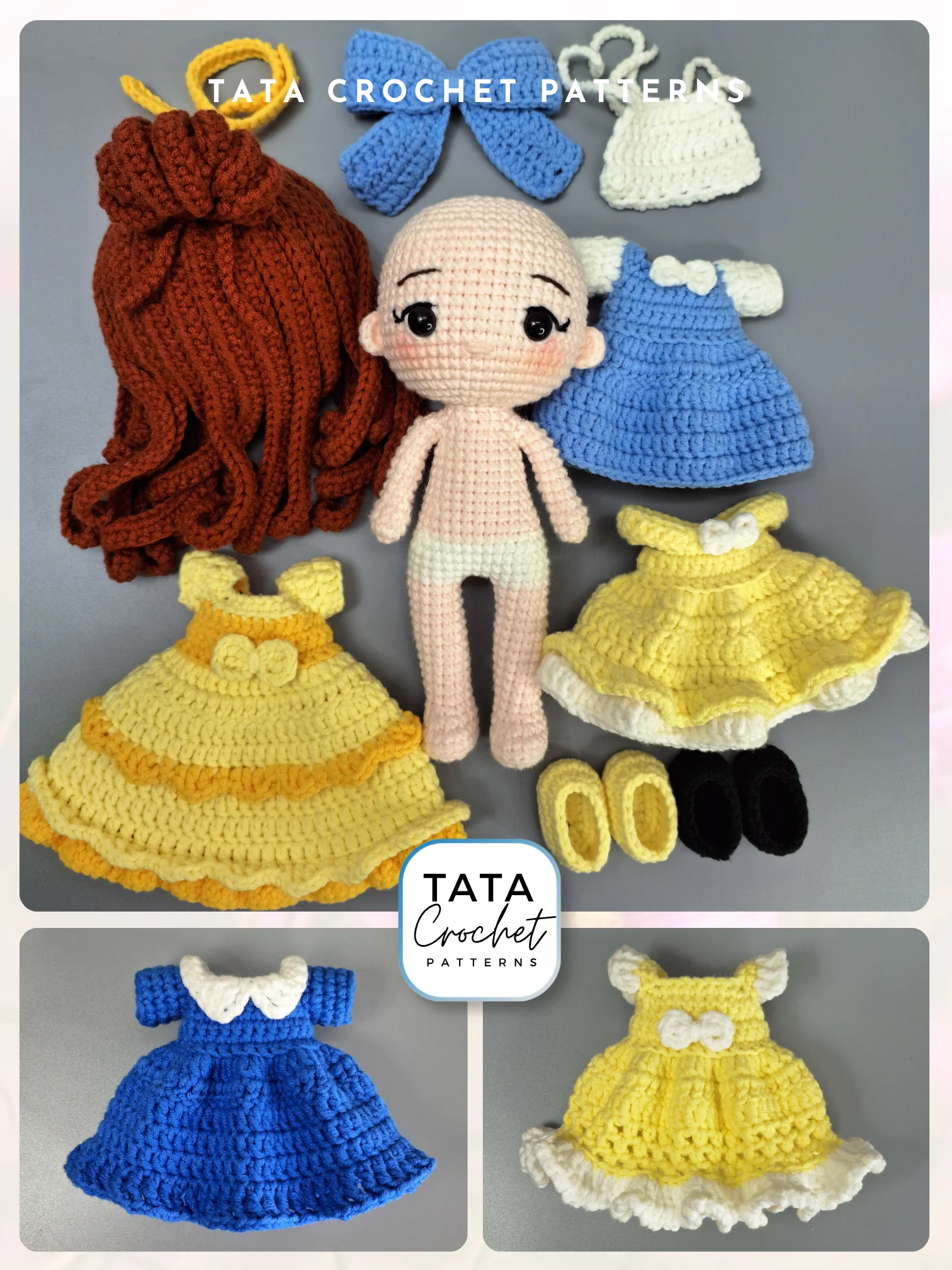 Chibi Doll Amigurumi Crochet Pattern - Bundle 3 | Digital Download PDF product image (4)