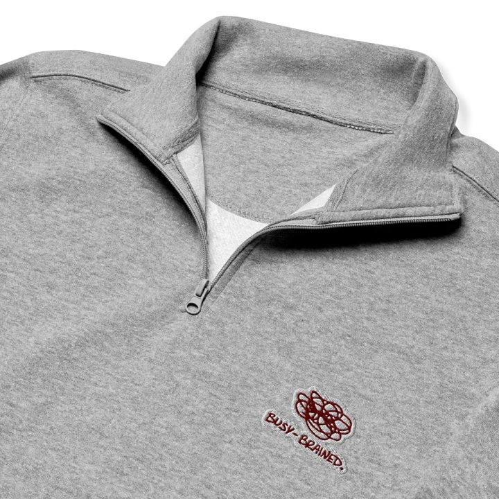 BUSY-BRAINED (maroon bubble design) embroidered quarter zip product image (6)