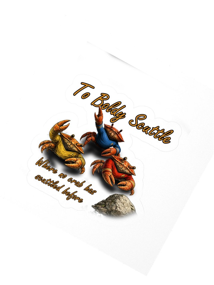To Boldly Scuttle — Cartoon Crab Kiss-Cut Stickers product image (5)