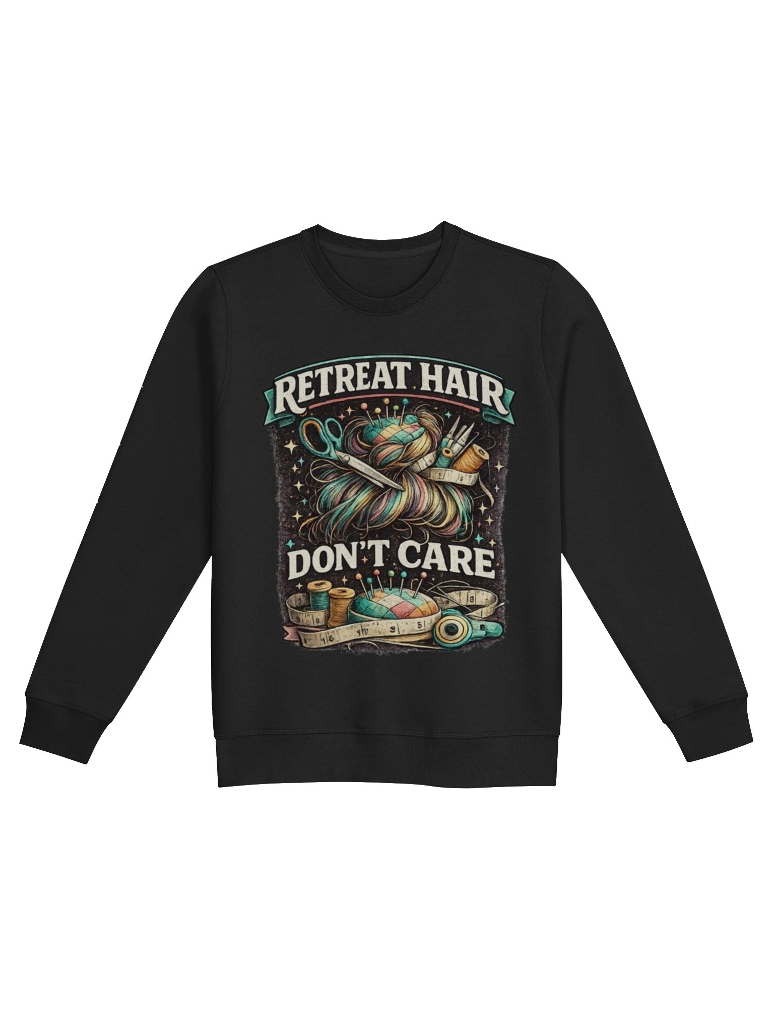 RETREAT HAIR DON'T CARE — Vintage Sewing Bun Sweatshirt product image (1)