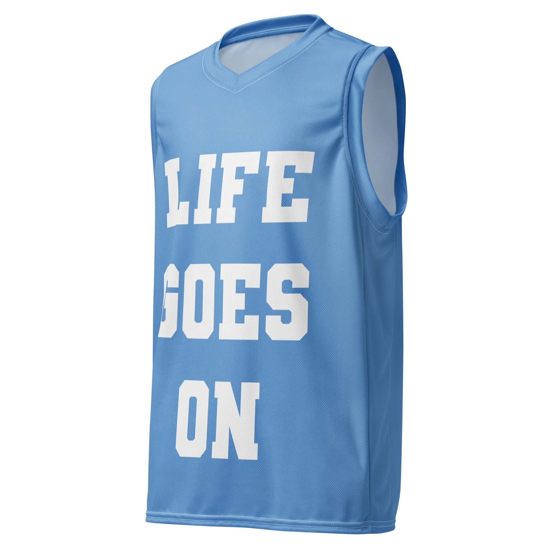 LIFE GOES ON Blue Basketball Jersey (Unisex) product image (1)