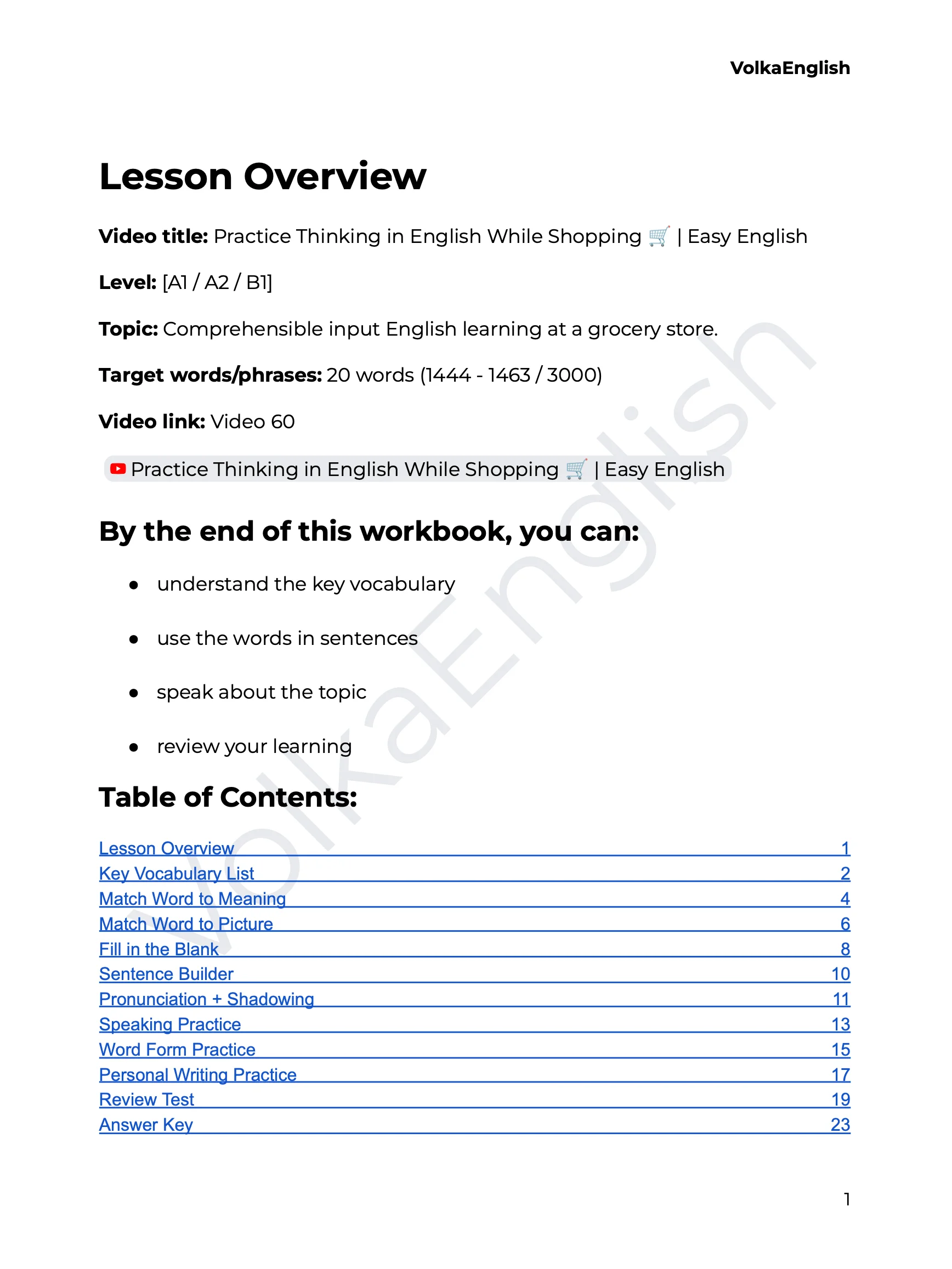 Practice Thinking in English While Shopping 🛒 | Easy English - Video 60 Study Pack product image (2)