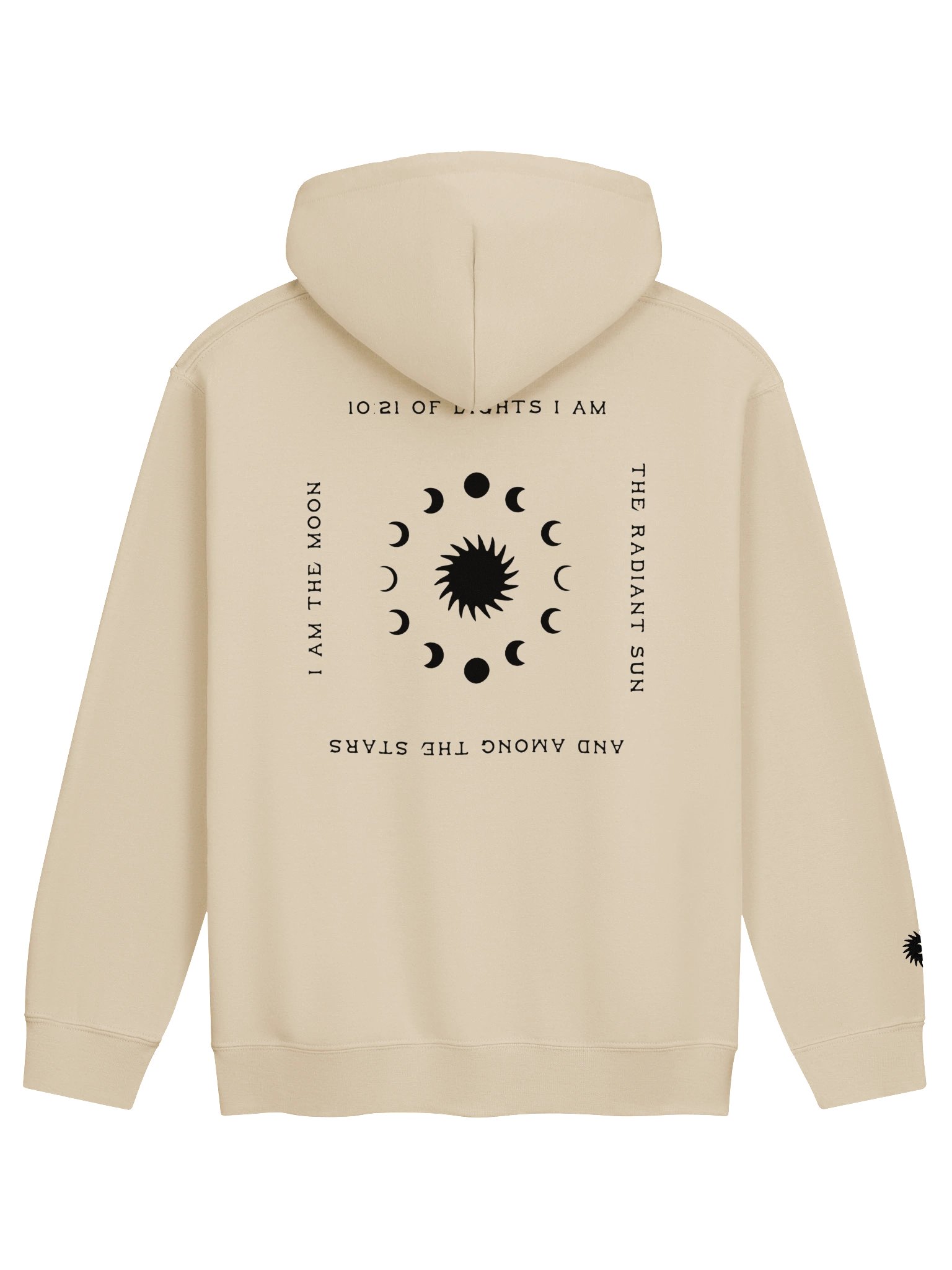 celestial 10:21 bhagavad gita hoodie - black embroidery product image (2)