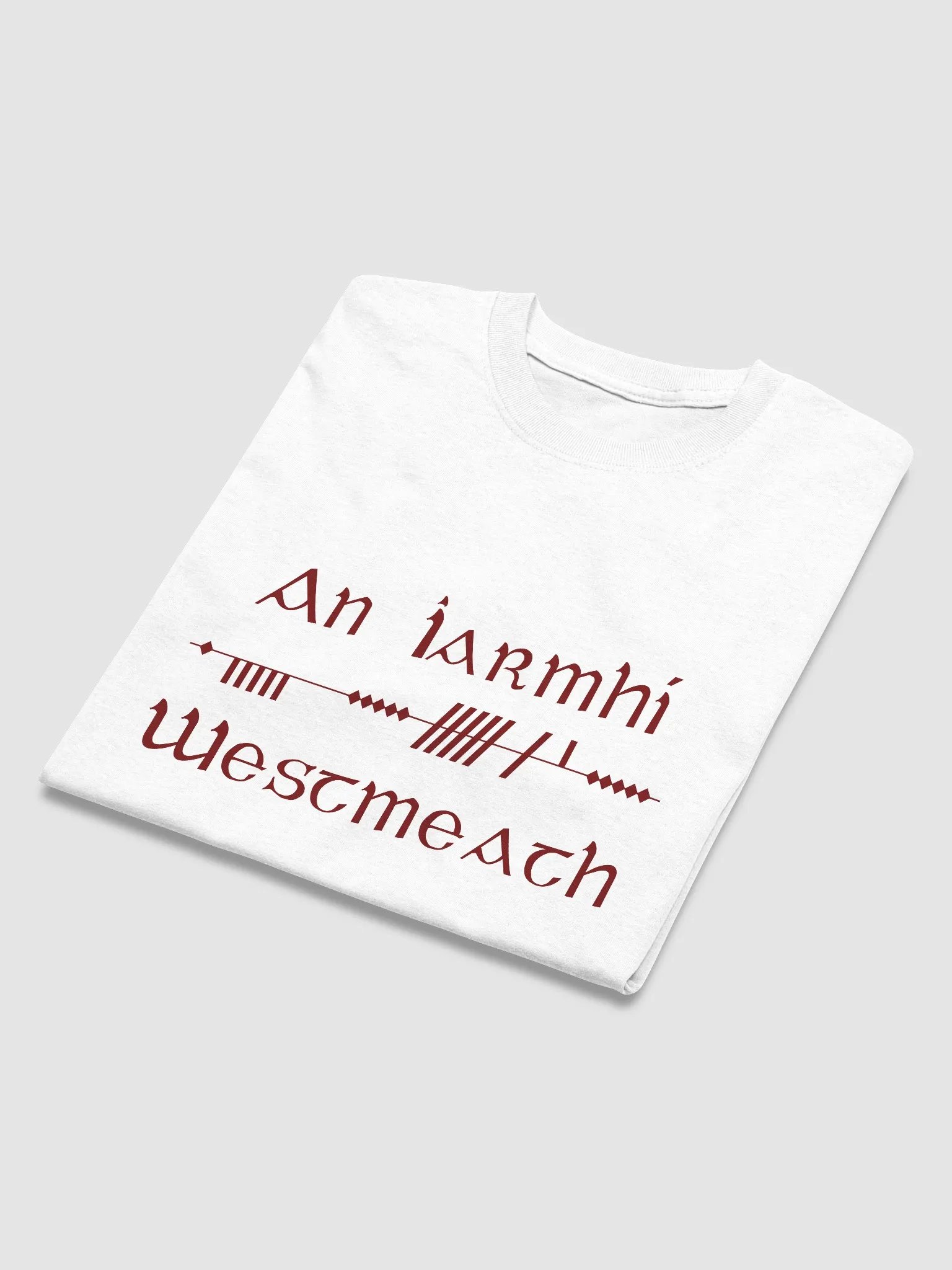 Westmeath/An Iarmhí Scholastic style Ogham white printed T-shirt product image (3)