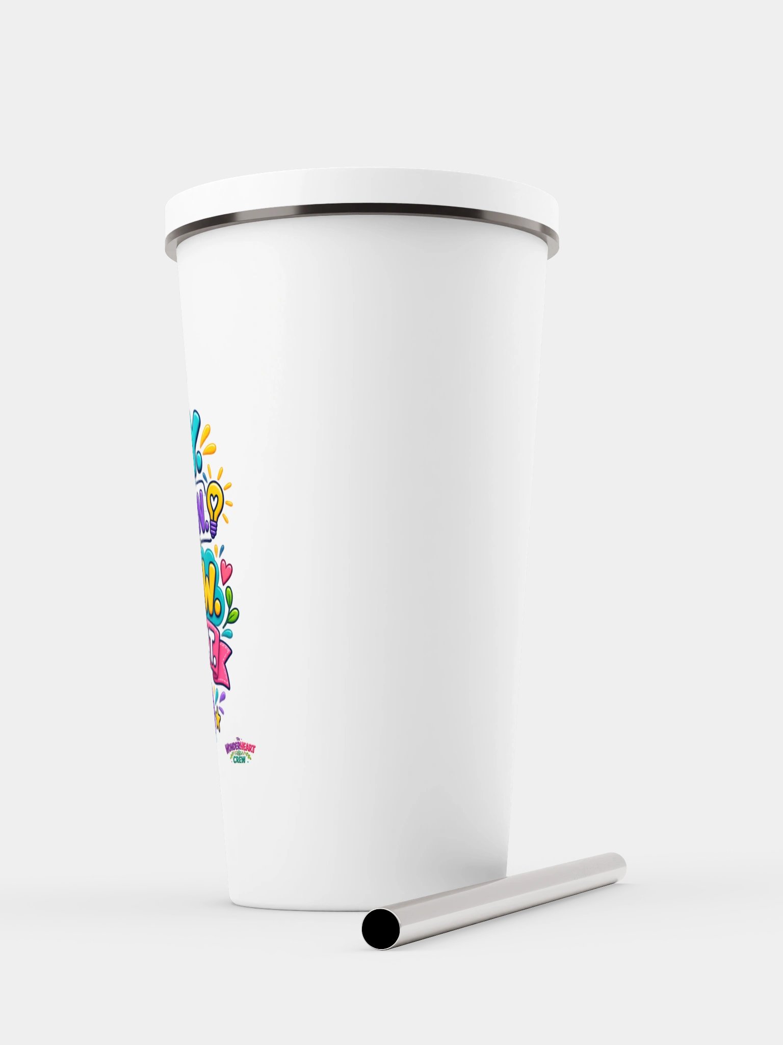Stainless Steel Insulated Inspirational Tumbler with a Straw - Try. Learn. Grow. Repeat. product image (5)