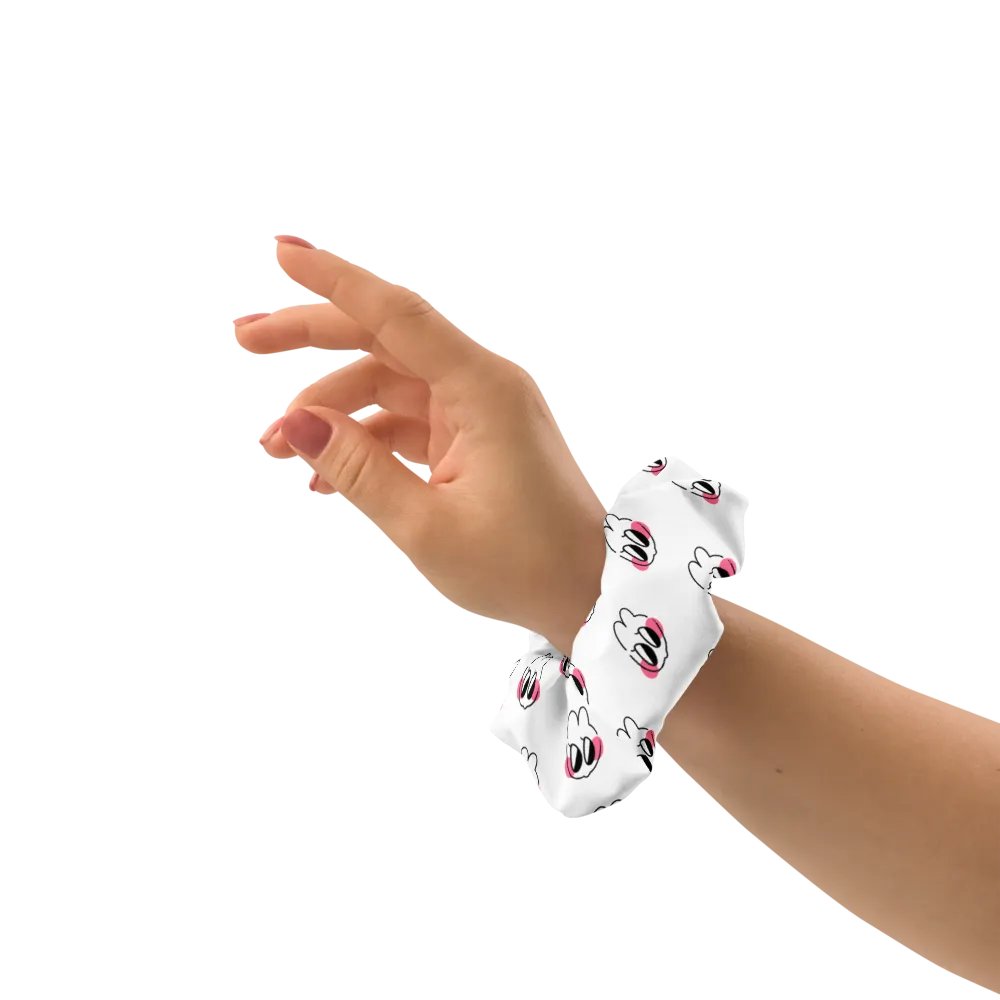 sneaky ⟡ printed scrunchie with bow [white] product image (3)