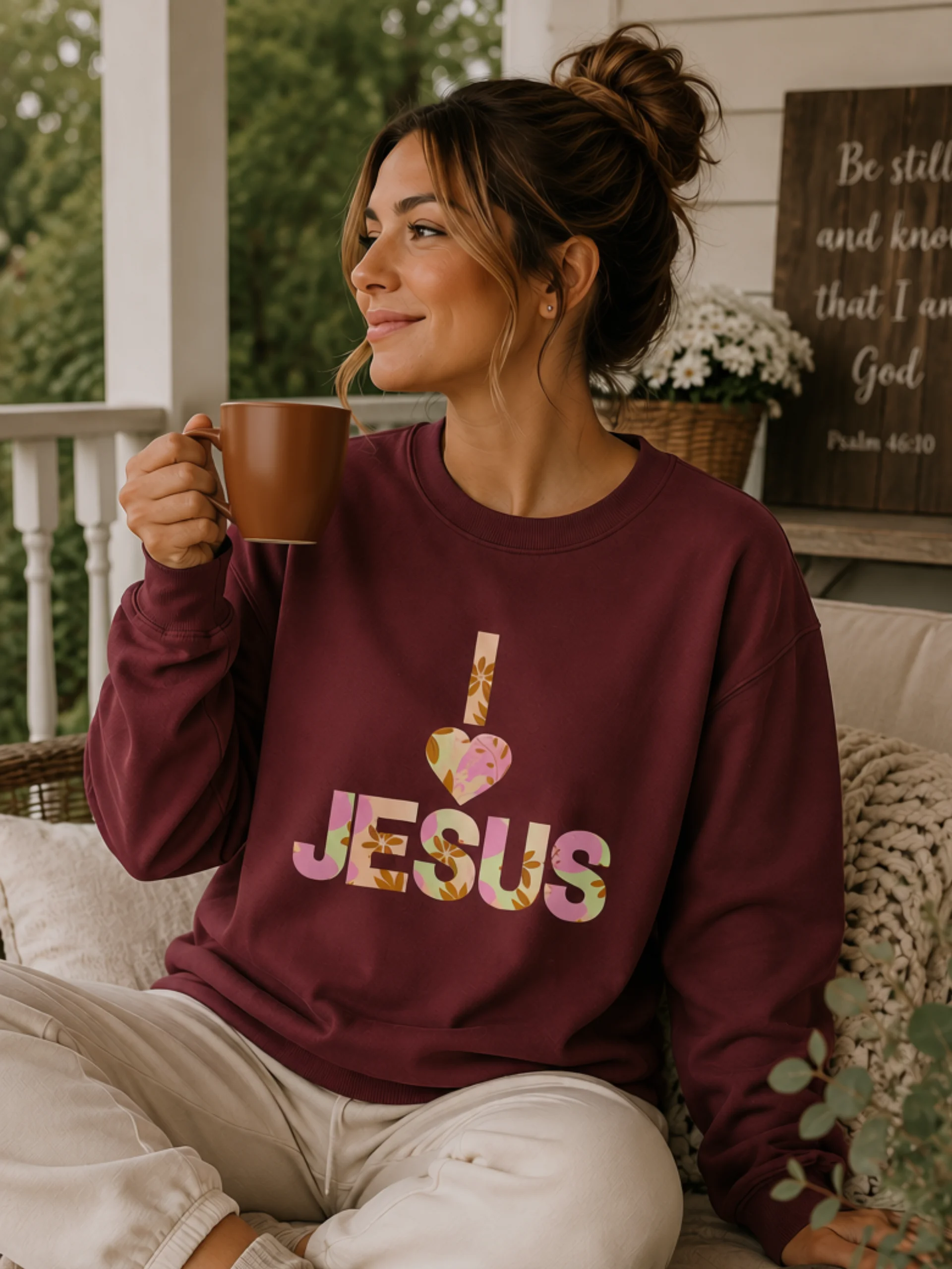 I Love Jesus Boho Cotton Shirt product image (1)