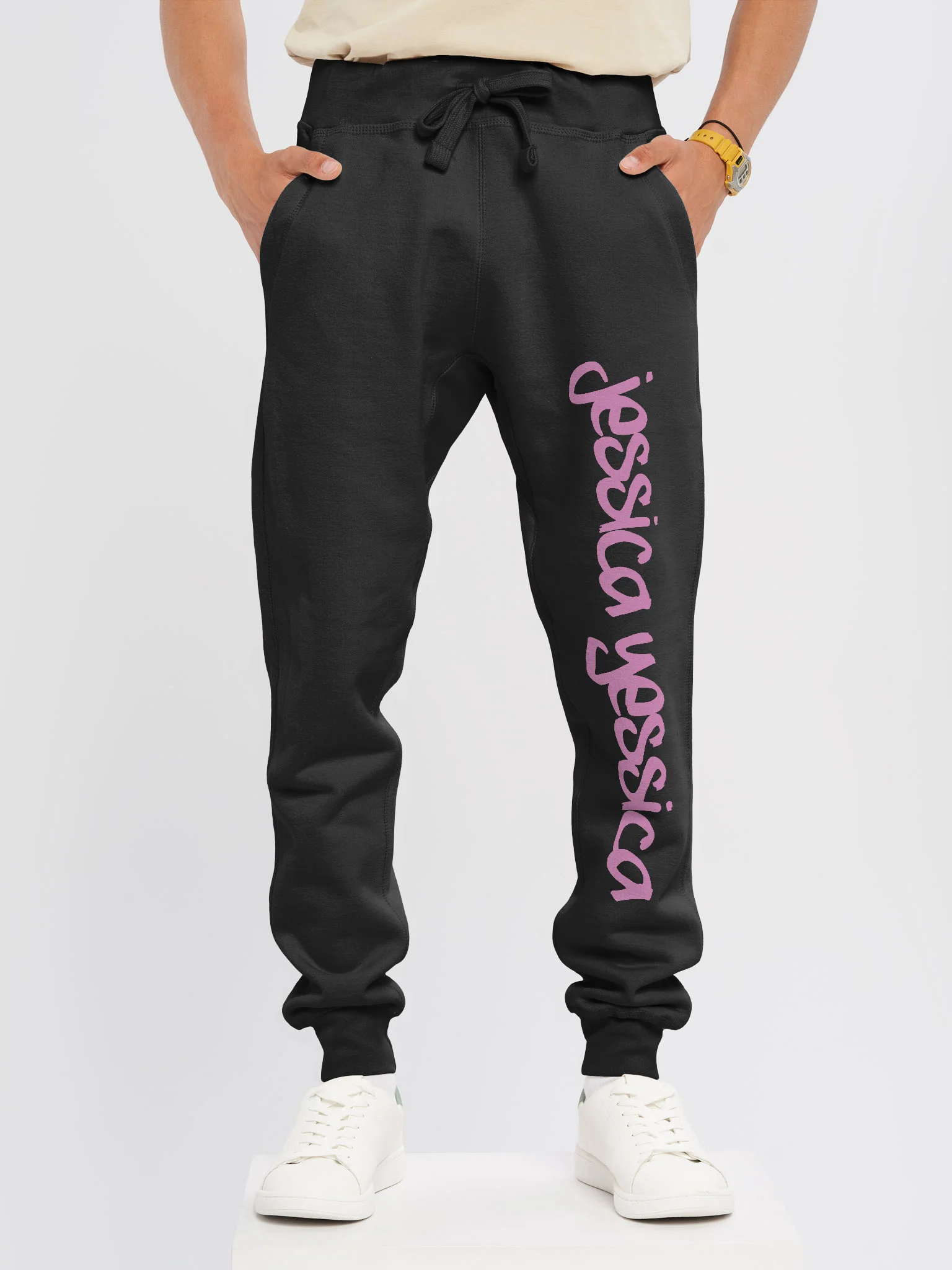 THAT'S MY NAME - PINK TEXT JOGGERS product image (3)
