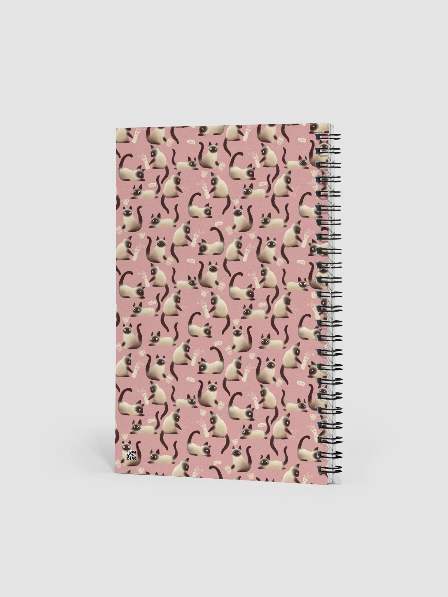 Bad Siamese Cats Knocking Stuff Over Pattern Notebook, Pink product image (2)