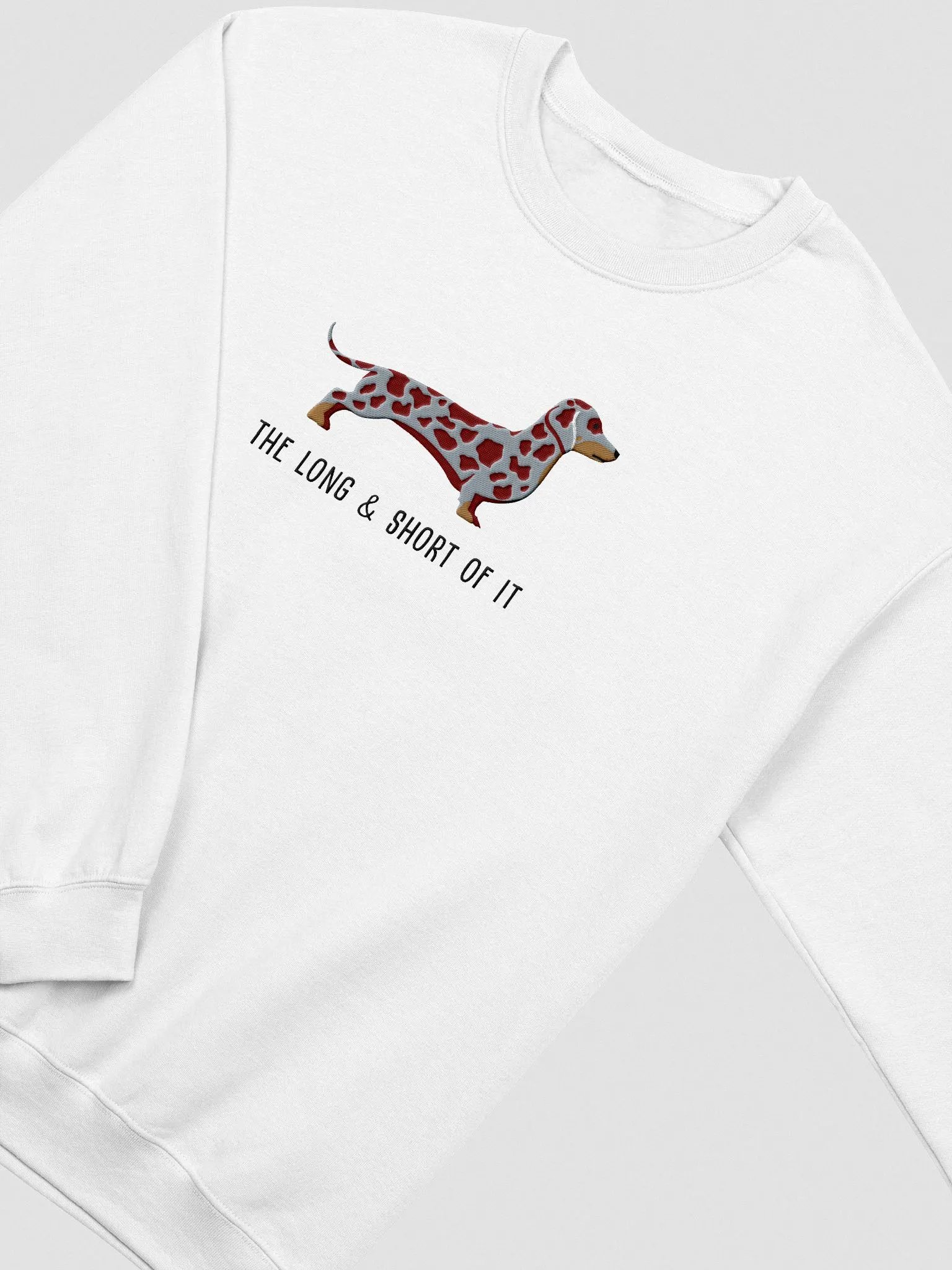 The Long and Short of It Sweatshirt (Embroidered) of a Dachshund(Dapple) product image (6)