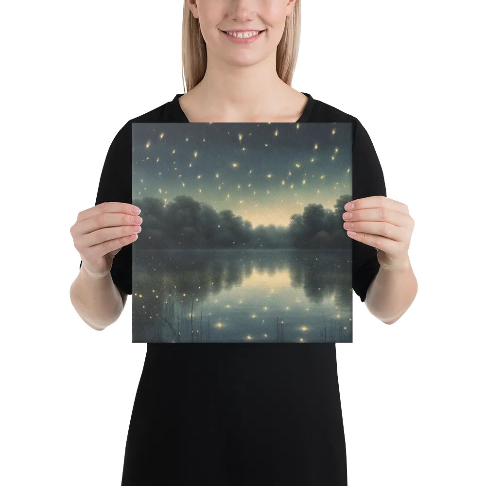 Evening Lake Scene With Fireflies Wall Art product image (2)