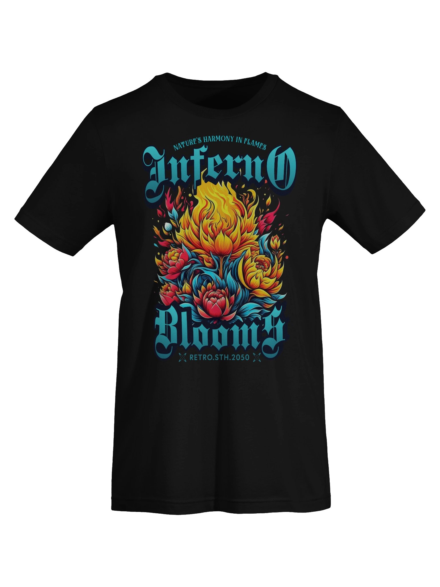 Fiery Floral Inferno Blooms T-Shirt: A Y2K Fashion Statement product image (61)