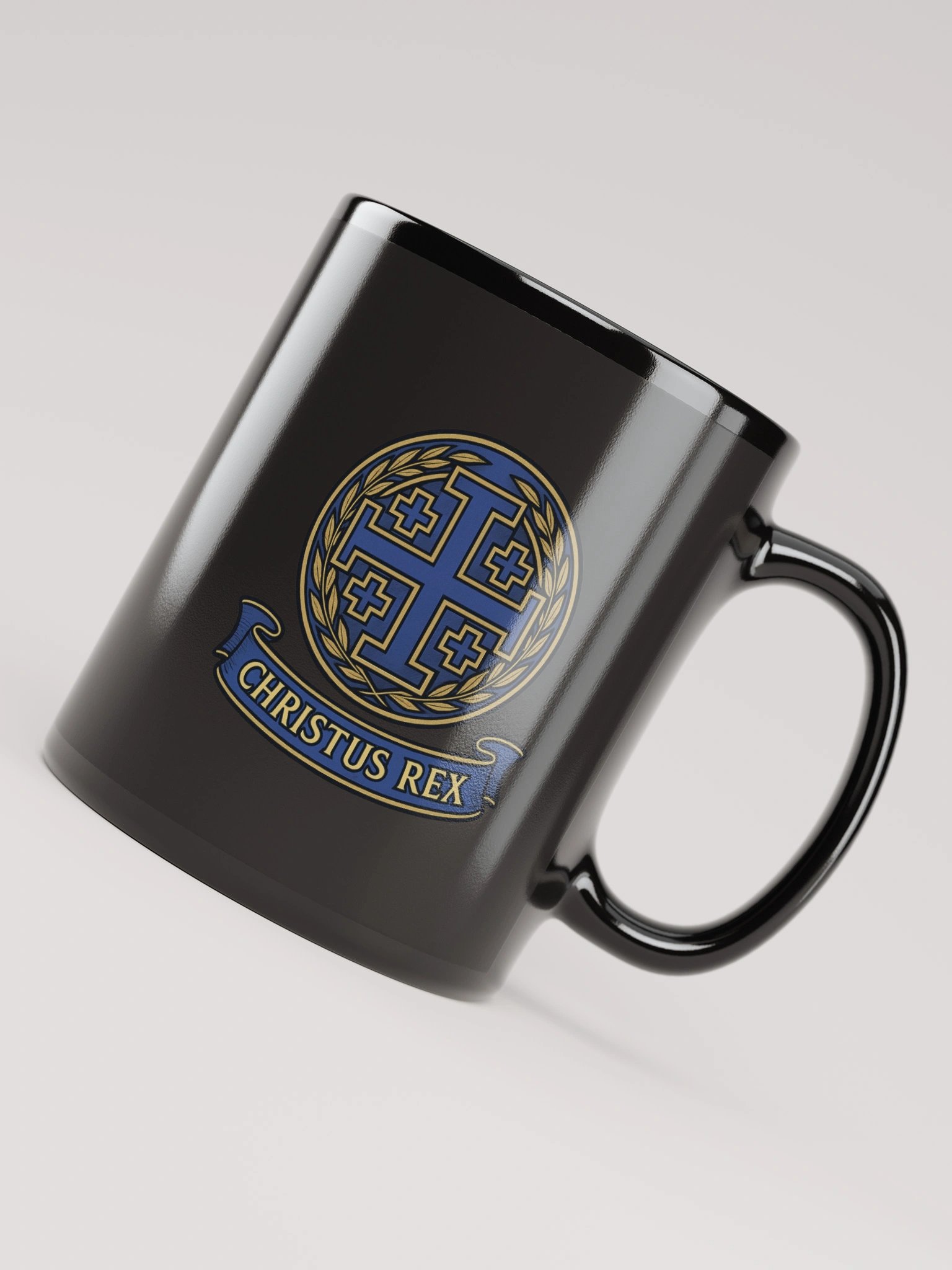 Jerusalem Cross Christus Rex mug blue product image (4)