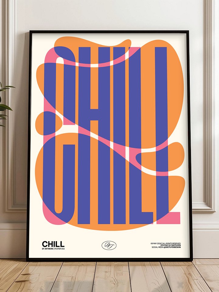 "CHILL" Abstract Typography Framed Poster product image (1)