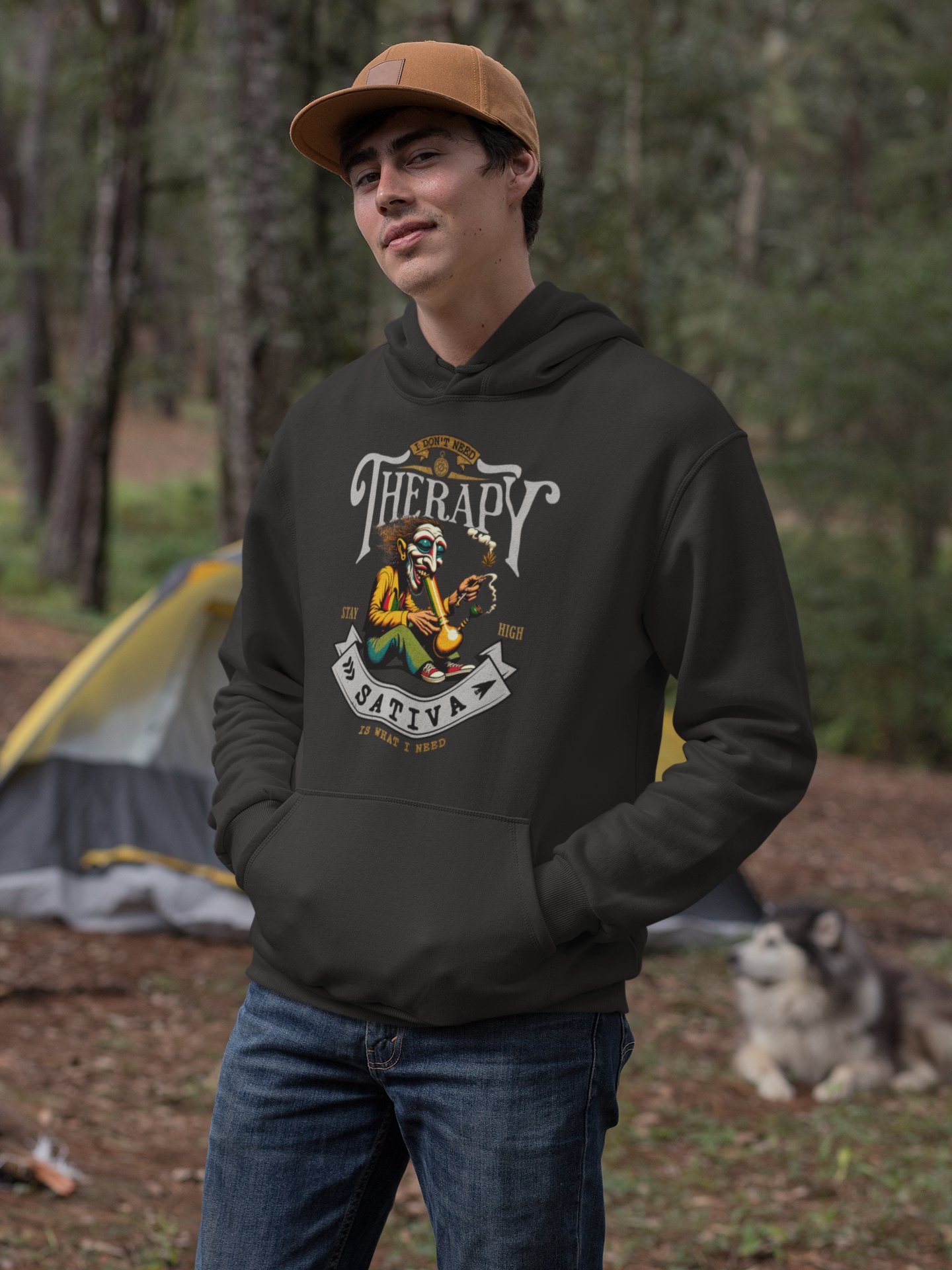 No Therapy Needed: SATIVA - Psychedelic Style Premium Unisex Hoodie product image (1)