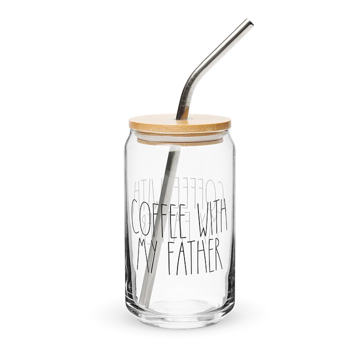 Coffee With My Father | 16 oz Iced Coffee Glass (Lid + Straw) product image (1)