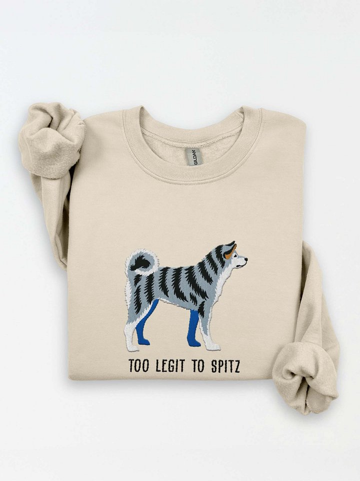 Too Legit to Spitz Sweatshirt (Embroidered) of a Japanese Akita Inu(Gray Brindle) product image (1)