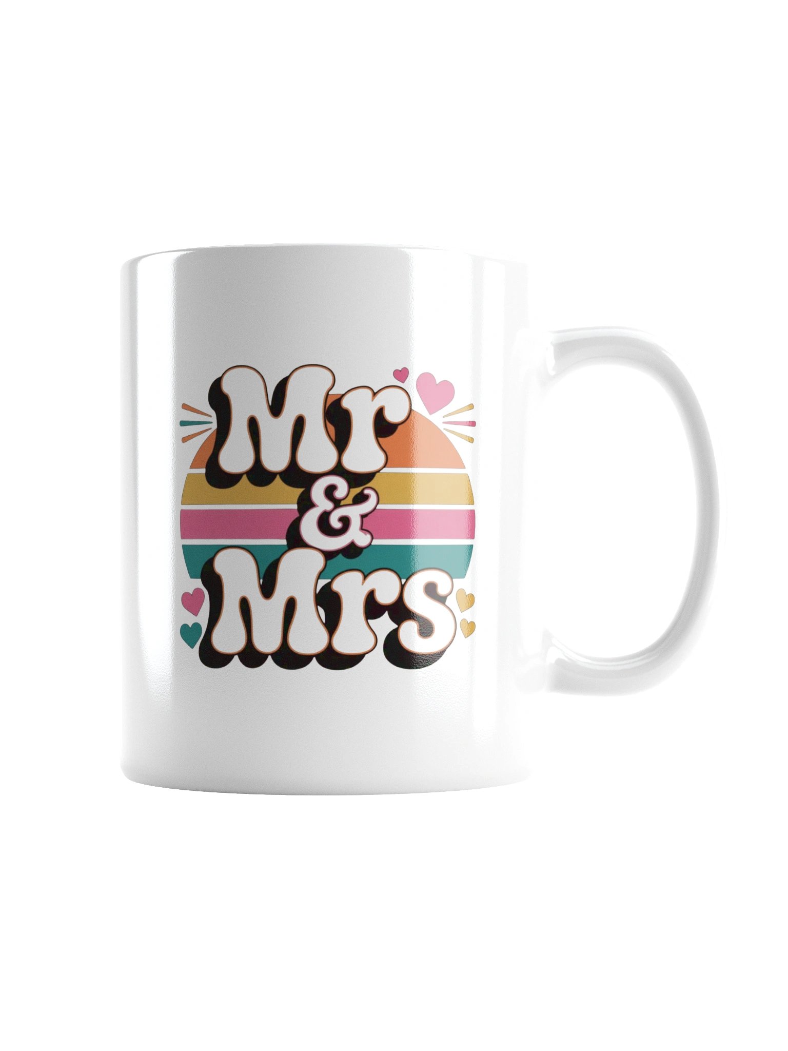 Retro Mr & Mrs Sunset Hearts Coffee Mug product image (9)