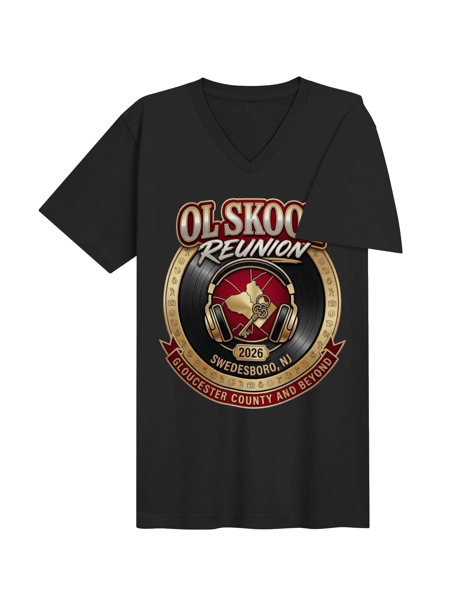 Ol Skool Reunion 2026 Unisex V-Neck T-Shirt product image (4)