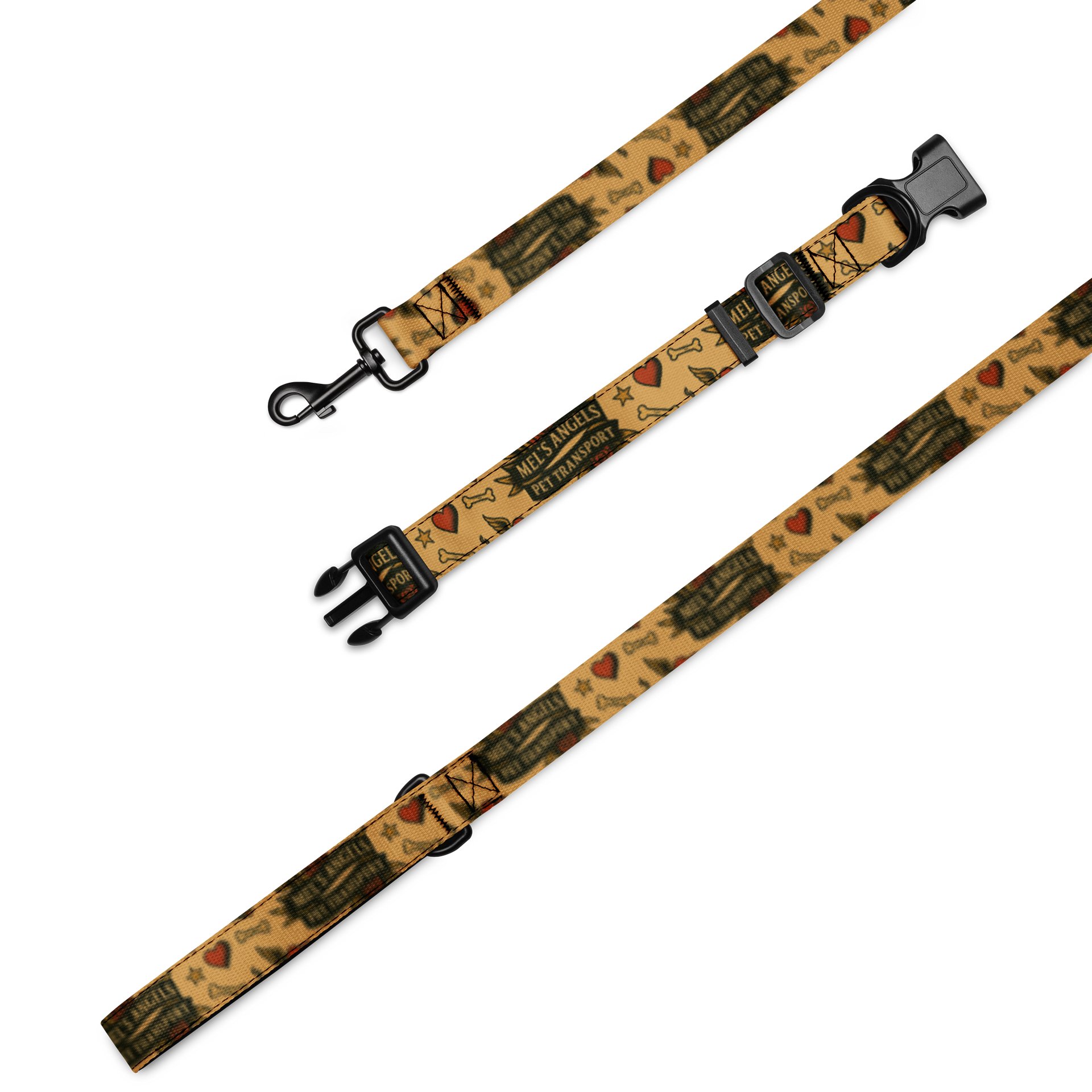 Mel’s Angels Custom Dog Leash – Vintage Tattoo Flash Print, 6ft Durable Polyester Lead with Padded Handle product image (6)