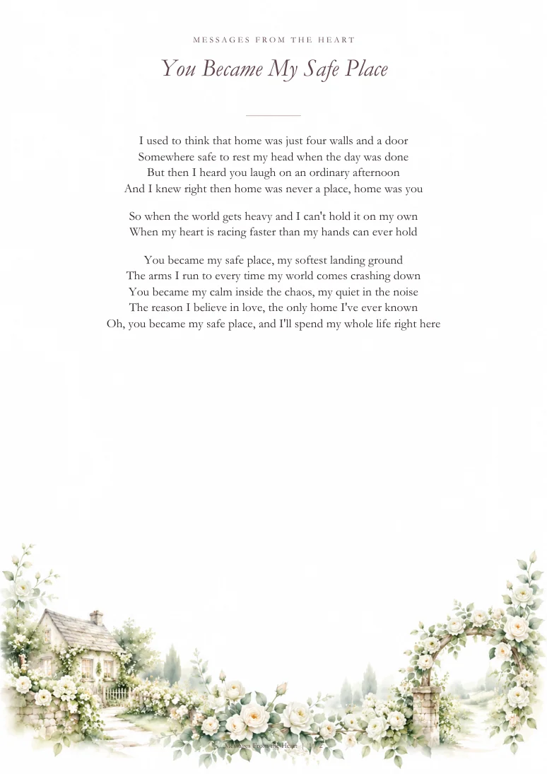 You Became My Safe Place — MP3 + Printable Lyrics product image (2)