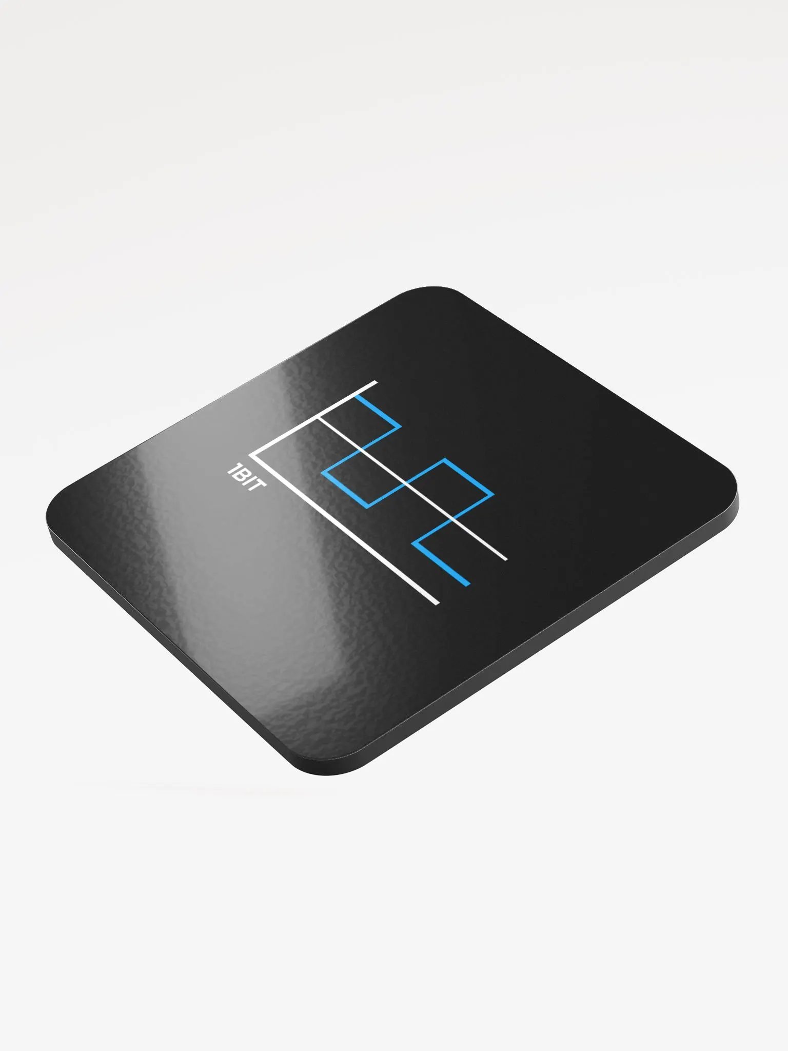 1Bit Graph Glossed Cork Coaster (black) product image (3)