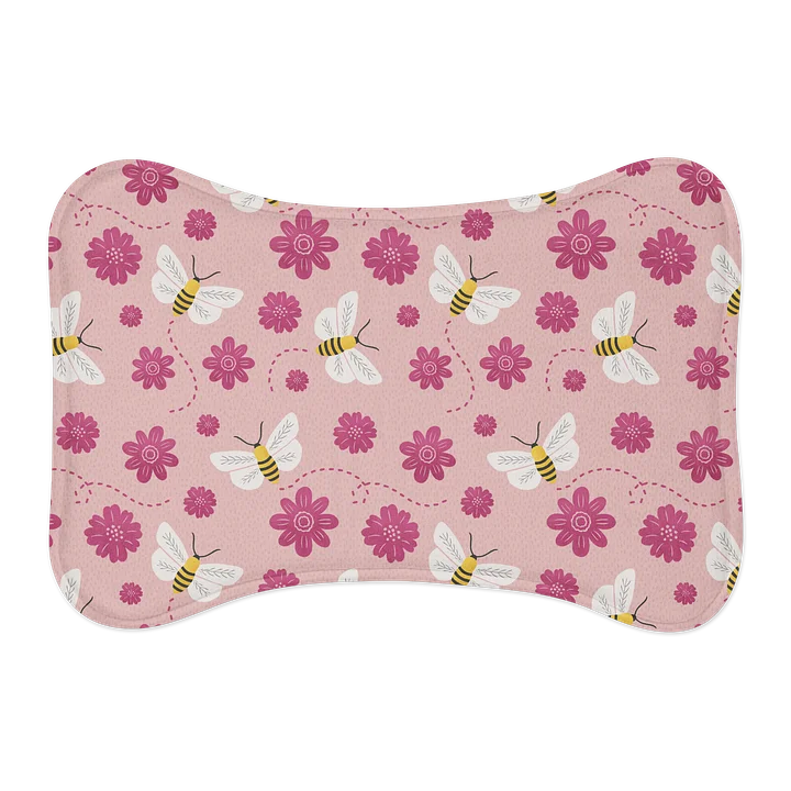 Little Pink Bees Pet Feeding Mat product image (1)