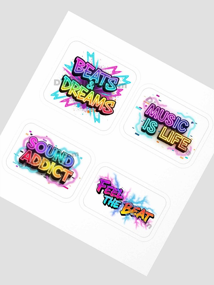 Neon Music Vibes Kiss Cut Stickers Set product image (2)