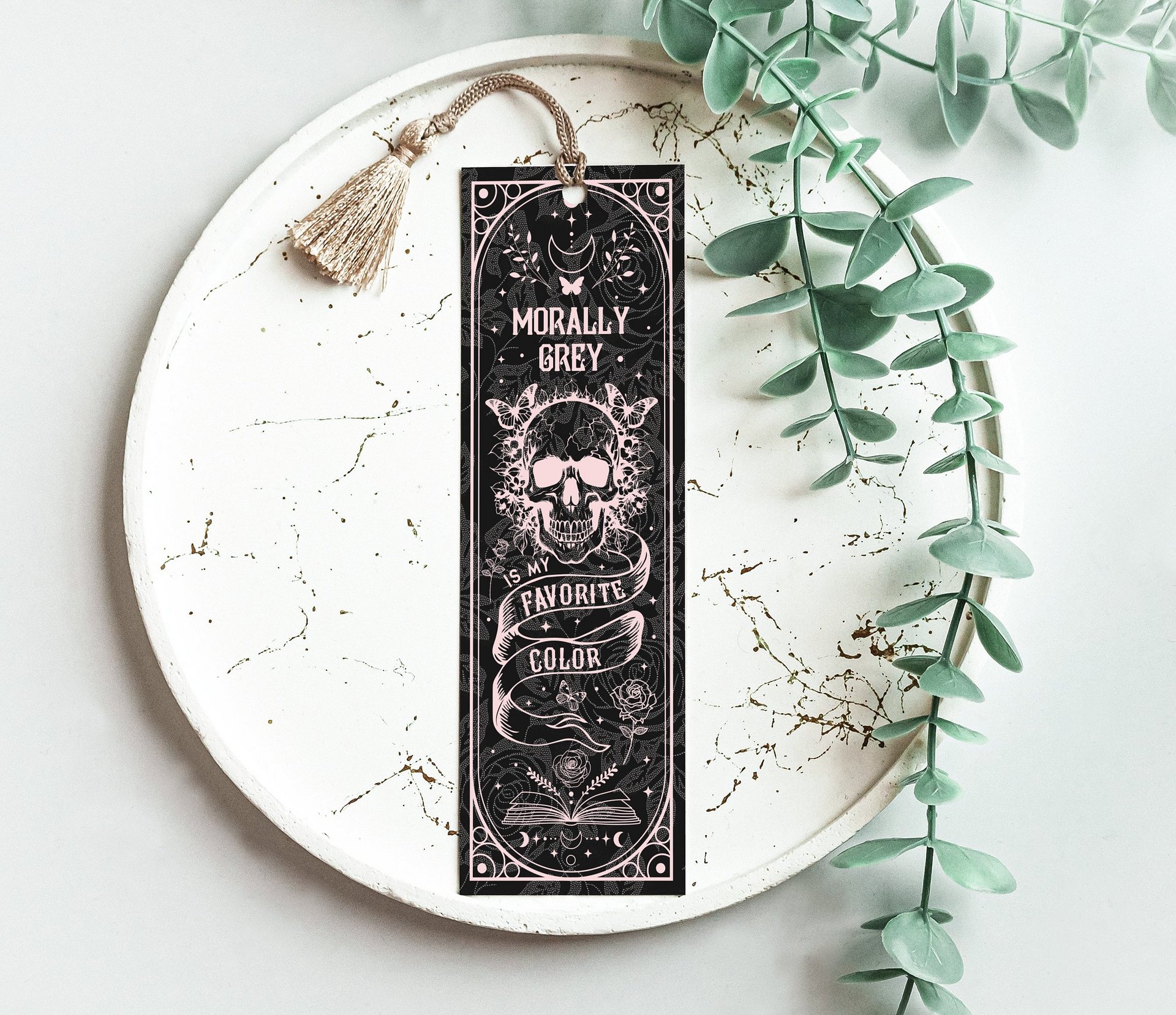 Smut Bookmark Dark Romance Witchy Morally Grey Boho Black Pink PNG, Printable Bookmarks, Smutty Bookish, Digital Download, Gift for Reader product image (5)