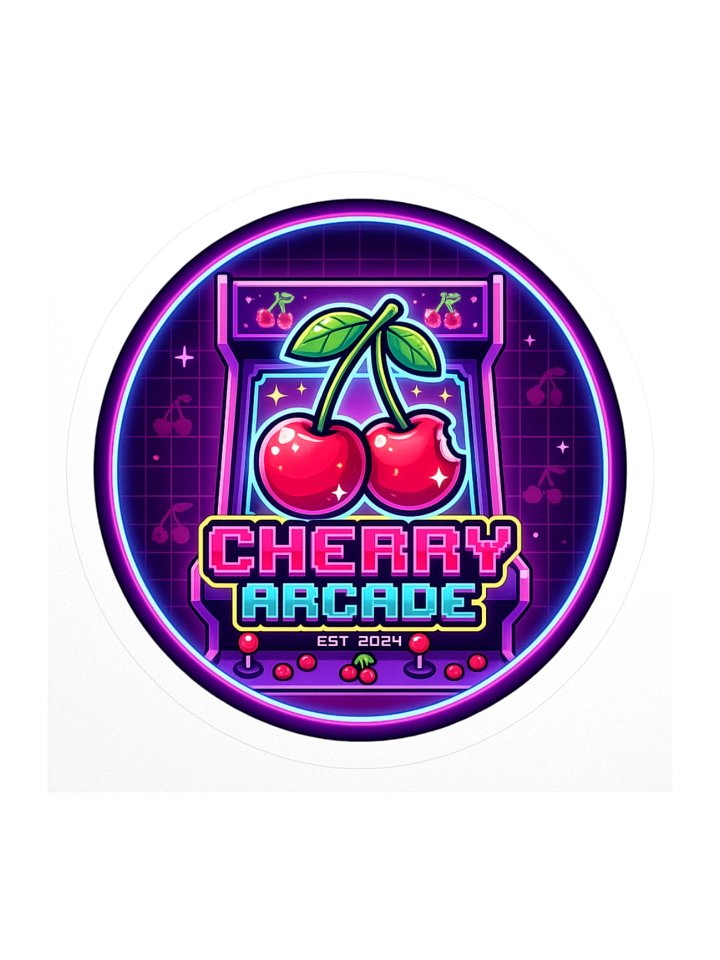 Cherry Arcade Neon Kiss Cut Sticker product image (2)
