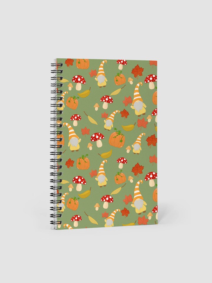 Fall with my Gnomies in Green Spiral Notebook product image (2)