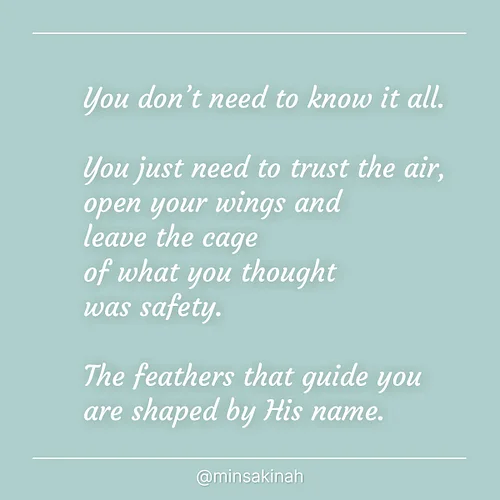 Fall - but into His care.
Lay it down.
He won’t let you fall.
.
.
.
.
.
.
.
.
.
.
#minsakinah #muslimahpoetry #soulfulreminde...