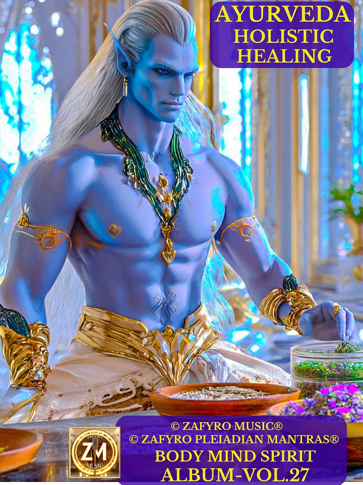 ÁLBUM - VOL. 27 (MUSIC) - AYURVEDA – BODY MIND SPIRIT – HOLISTIC HEALING (© ZAFYRO PLEIADIAN MANTRAS®) - BINAURAL FREQUENCIES product image (1)