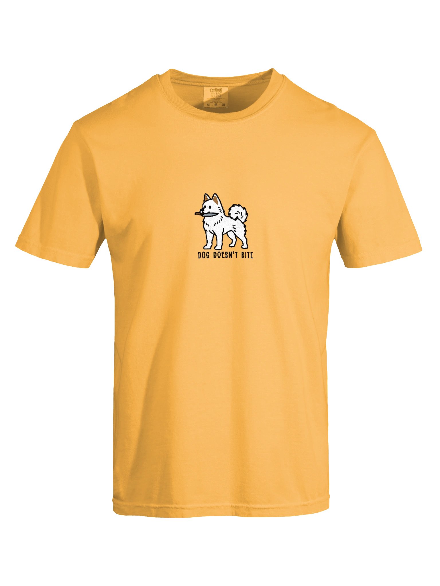 Dog Doesn't Bite Funny Chibi-Style Embroidered T-Shirt for Siberian Husky(White) Owners product image (63)