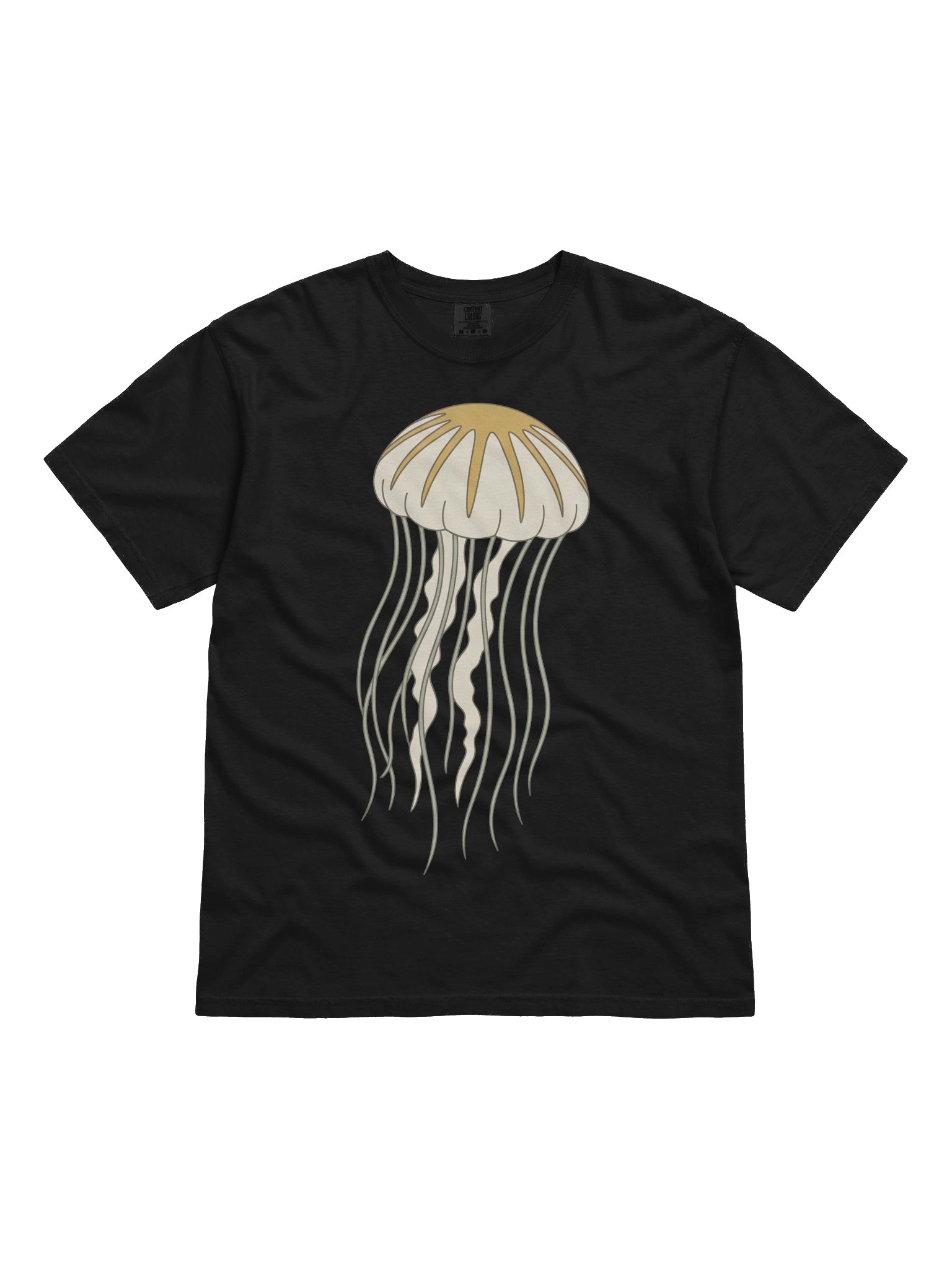 Golden Jellyfish Tee | Ocean Animal Illustration Art product image (1)