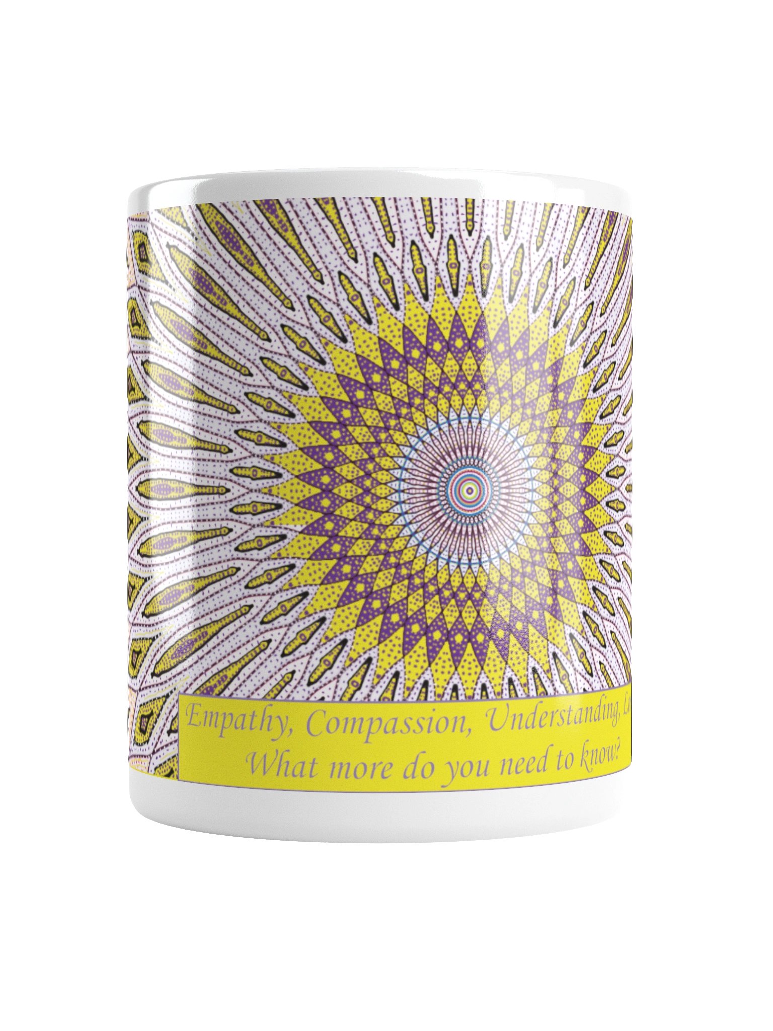 Inspirational mug: "Empathy, Compassion, Understanding, Love. What more do you need to know?" product image (1)