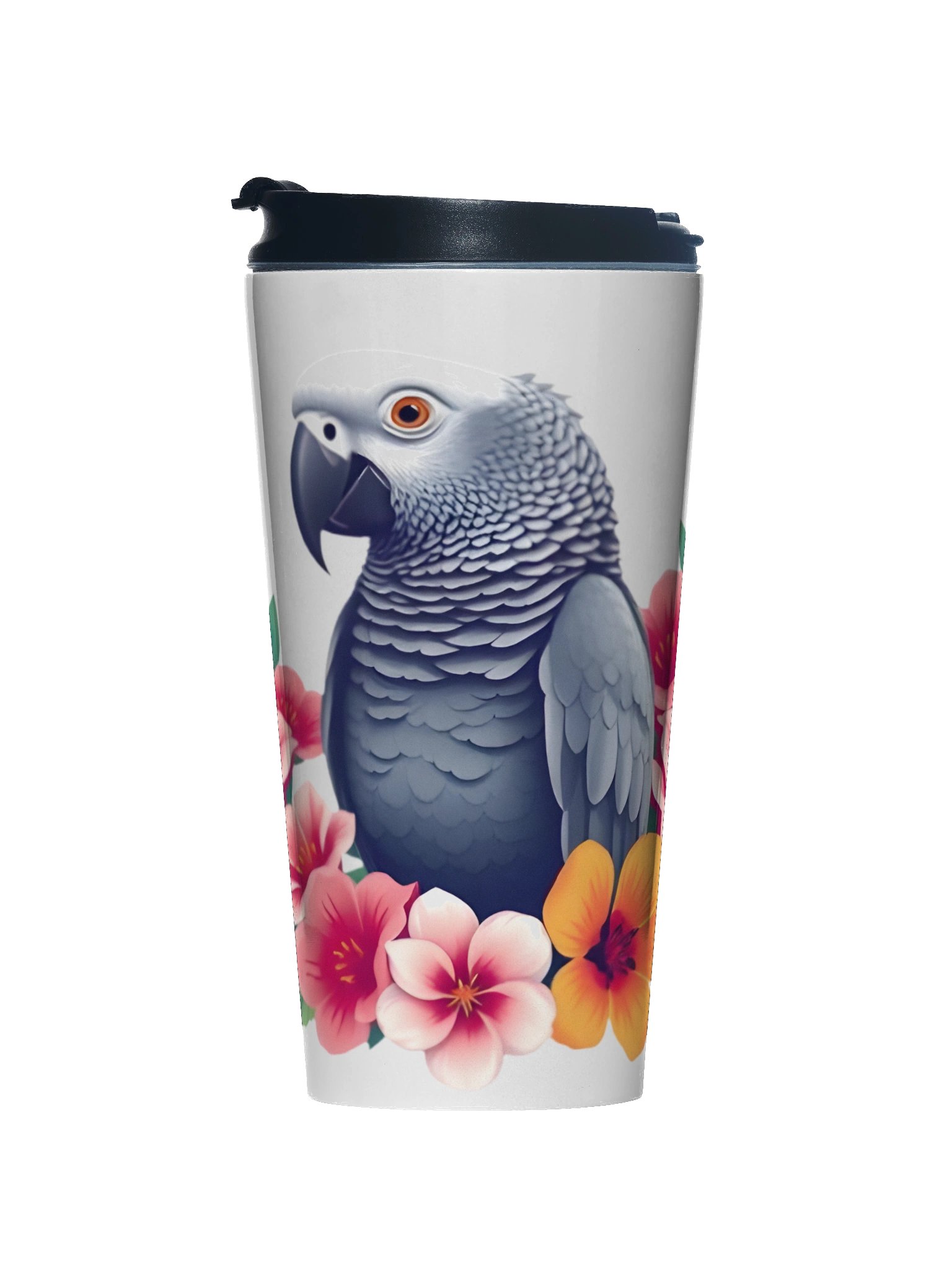 Floral African Grey Travel Mug product image (1)